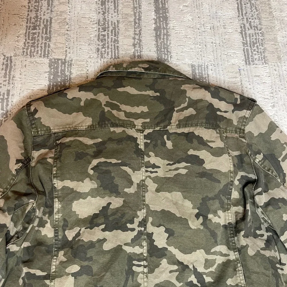 Levis Mens Camo Sherpa Lined Trucker Jacket BROKEN ZIPPER Workwear Military (L) - Picture 6 of 15